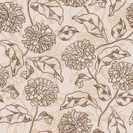 Seamless floral pattern with chrysanthemums Vector N5