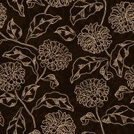 Seamless floral pattern with chrysanthemums Vector N7