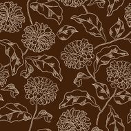 Seamless floral pattern with chrysanthemums Vector N8