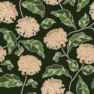 Seamless floral pattern with chrysanthemums Vector N9