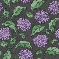 Seamless floral pattern with chrysanthemums Vector N13