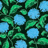 Seamless floral pattern with chrysanthemums Vector N14
