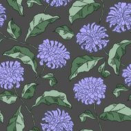 Seamless floral pattern with chrysanthemums Vector N16