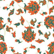 ethnic flowers seamless vector pattern N10