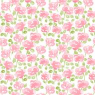 cute watercolor flowers seamless vector pattern
