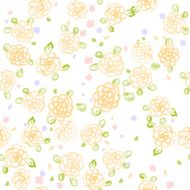cute watercolor flowers seamless vector pattern N2