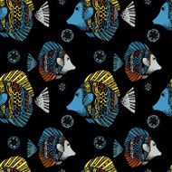Beautiful graphically ethnic fish pattern