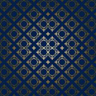dark blue background with golden ornament - vector