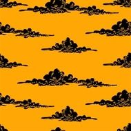 Seamless pattern with black clouds