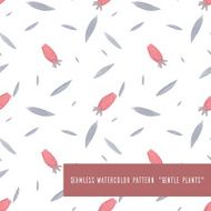 Seamless vector pattern with watercolor petals and roses