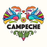 Campeche Amate Heart Print - Illustration