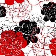 Beautiful peonies pattern - vector
