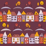 Village seamless pattern