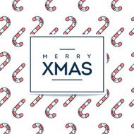 Beautiful minimalistic Merry Xmas card with candy cane pattern
