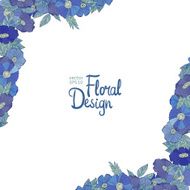 Blue floral border made with wildflowers