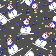Happy Christmas snowman seamless pattern