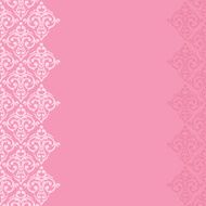 Vector seamless pink frame border in damask baroque style