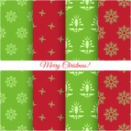 Set of Christmas seamless patterns vector