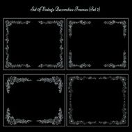 Set of Floral decorative borders