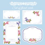 Set of decorative floral cards