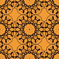 Seamless Print of stylized rounf mandala frame