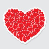 Heart Form Sticker Vector Illustration