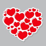 Heart Form Sticker Vector Illustration N3