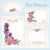 Set of Decorative Floral Wedding cards