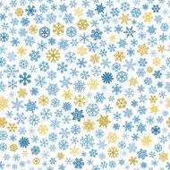 Seamless pattern of snowflakes blue and brown on white