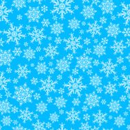 Seamless pattern of snowflakes white on blue