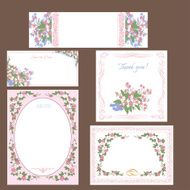 Set of decorative floral cards N3