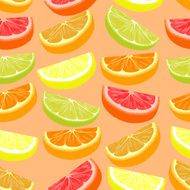 Repeating seamless pattern of different citruses