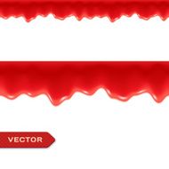 Red Drips Seamless Border Strawberry Raspberry Jam or Ketch