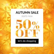 Autumn sale background with chestnut leaves