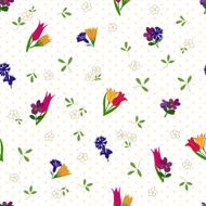 Seamless pattern with bouquets of flowers cartoon N14