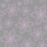 pink big flowers on a grey background vector seamless pattern
