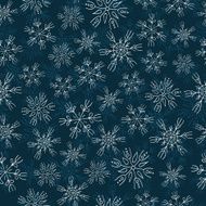 White and blue snowflakes on background seamless pattern