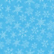 White snowflakes on blue background seamless pattern