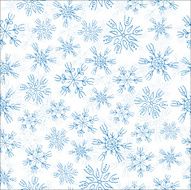 Blue snowflakes on white background seamless pattern