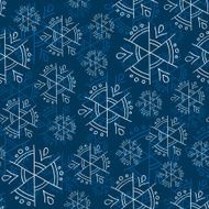 White and blue snowflakes on background seamless pattern N2