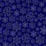 White and blue snowflakes on background seamless pattern N3