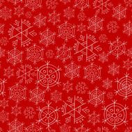 seamless abstract red Christmas background with snowflakes N2