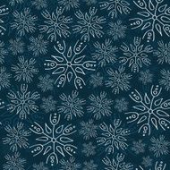 White and blue snowflakes on background seamless pattern N4