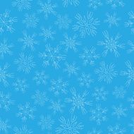 White snowflakes on blue background seamless pattern N4