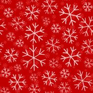 seamless abstract red Christmas background with snowflakes N8