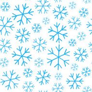 Blue snowflakes on white background seamless pattern N9