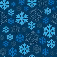Blue snowflakes on blue background seamless pattern N2