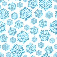Blue snowflakes on white background seamless pattern N12
