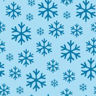 Blue snowflakes on blue background seamless pattern N4