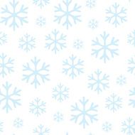 Blue snowflakes on white background seamless pattern N13